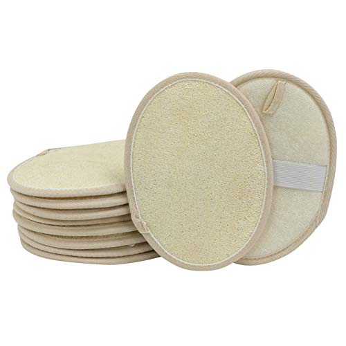 Simple Pampering 8 x 6-Inch Natural Exfoliating Loofah Sponge Pads, 10-Pack
