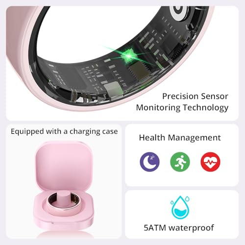 Image of Smart Ring for Women, Health Tracker & 5ATM, COLMI R02. (Pink Ceramic, 7#)