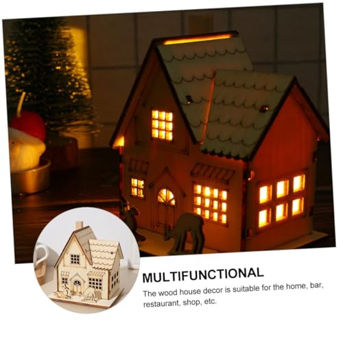 Adornos navideños luces LED VERDANVERSE de madera para crear un ambiente festivo y cálido 7