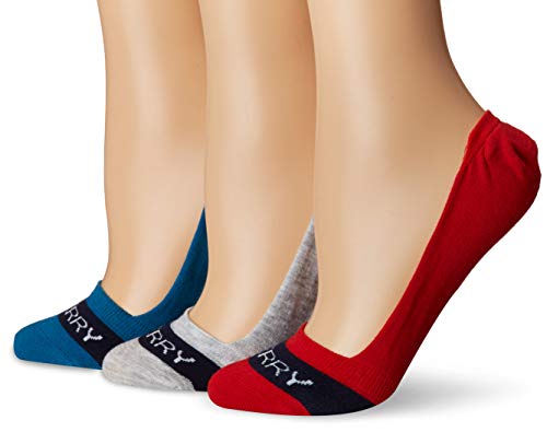 Sperry Top-Sider Women's 3 Pack Signature Invisible Solid Liner, rocco Red Assorted, S/M