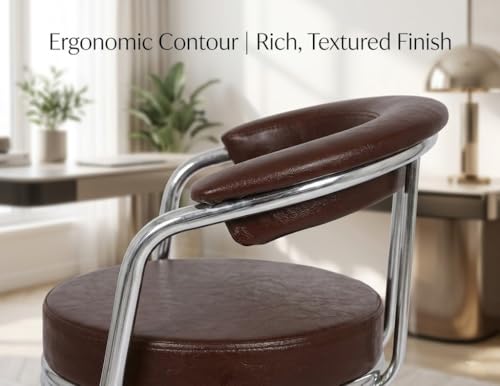 Image of Modern Magam Bar Stool with 360 Swivel | Height Adjustable Bar Chair | Counter Stool & High Chairs | Comfortable for Home, Office, Restaurant Bar, Cafe & Cash Counter - (Brown)
