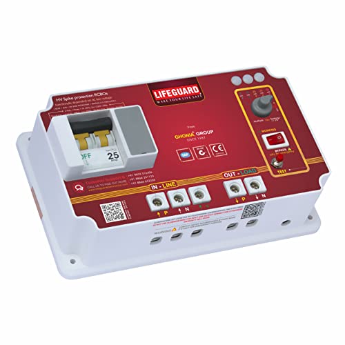 Image of Lifeguard DPVL 25A Single Phase 2 Pole Advance Circuit Breaker | Over Voltage Protection & Adjustable Earth Leakage Protection | Tripping Siren With LED Light | ABS Body