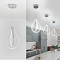 MAYNA Modern LED Pendant Light Fixture, Chrome Mini Kitchen Island Light, 17W Adjustable Height Pendant Light for Kitchen Dining Room Bedroom Kitchen Island Cafe, 1 Pack