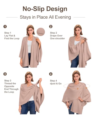 Image of PULI Womens Cross Front Poncho Shawl Wrap Elegant Wedding Formal Gift