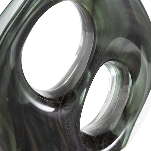 Escultura Decorativa de Vidrio Abstracta Verde 7x4x13 pulgadas miniatura 5