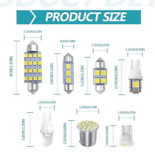 Kit de 70 luces LED interiores para autos miniatura 2