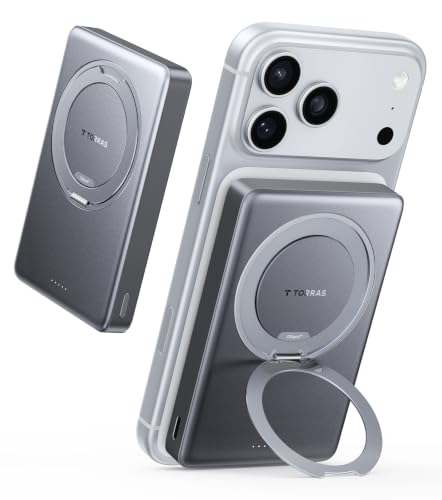 Image of TORRAS Ostand Minimag 10000mAh Magnetic Power Bank with 360 Stand | Ultra-fast charging travel essential for flights, meetings & daily commute. Perfect for iPhone 17 /16 /15 /17 Pro Max & AirPods.