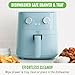 GreenLife 4.5QT Air Fryer, Mechanical Dial Controls, PFAS-Free Ceramic Nonstick Drawer, Adjustable Temp & Timer, LED Indicator, Oil-Less Cooking, Dishwasher Safe, Compact Family Size, Blue