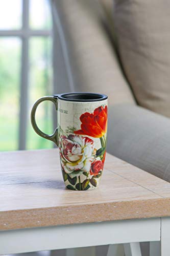 Cypress Home Garden View Flowers Ceramic Travel Coffee Cup 17 Oz #TOP6