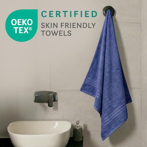 Image of MYTRIDENT Bath Towel | Comfort Living | Quick Drying | Travel Friendly | for Men /Women | 1 Piece Large Size | 100% Cotton 400 GSM | 70 x 140 cms - New Navy