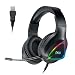 Produktbild DR1TECH GrayEagle Professional Gaming LED RGB Kopfhörer Für PC Mit USB Kabel Und Mikrofon - 7.1 Surround Sound NEW GEN - 50mm Over Ear Kopfhörer Treiber (FULL IMMERSION) [Amazon Exclusive]