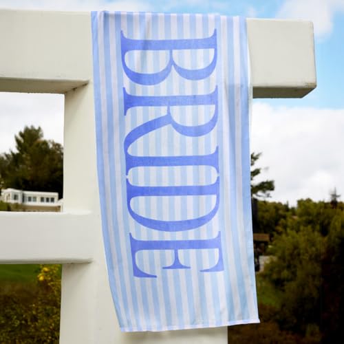 xo, Fetti Bride Blue Stripe Beach Towel - 100% Cotton