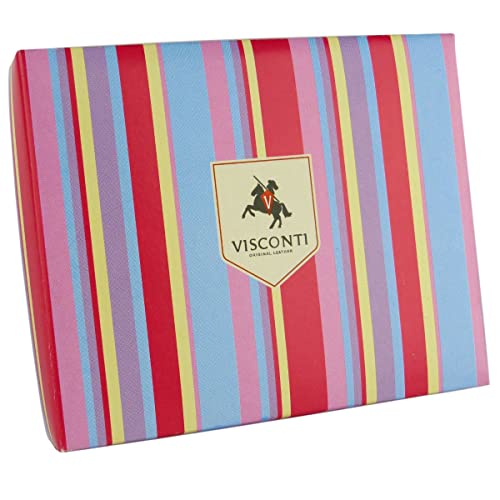 Ladies Compact Leather Purse/Wallet By Visconti Gift Boxed Fashion Available In 4 Colour Combinations, Orange Multi, Casual #TOP6