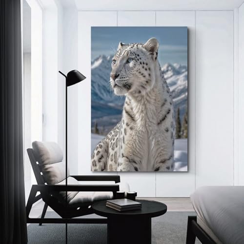 Léopard de montagne décoration murale moderne chic ZHOUKEG 60x90cm - 3