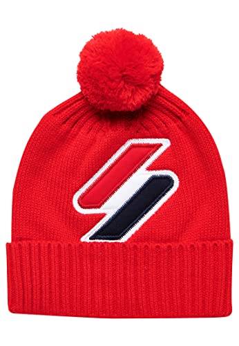 Superdry Bonnet pour homme avec logo Risk Rouge Taille 1, Rouge risque, taille unique