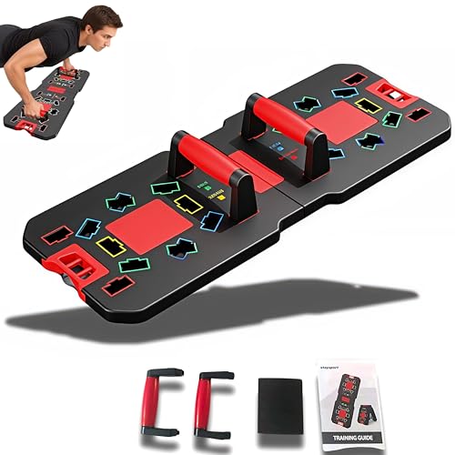 Multifunctional Push-Up Board with Aluminum Base & Color Coded Grips Non-Slip Handles Compact & Durable Perfect for Strength Training & Functional Workouts