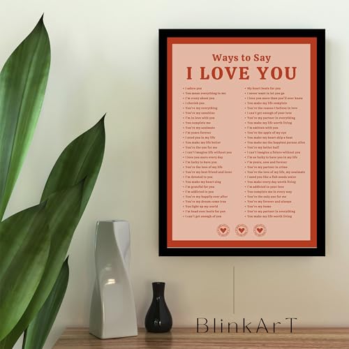 Image of BLINKART Ways To Say I Love You Wall Art Painting Print Design | Aesthetic Wall Decor Photo Artwork Frame Decoration Hanging Home Bedroom Living Room Office Wall Decor | T0028 | 13x10 Inches