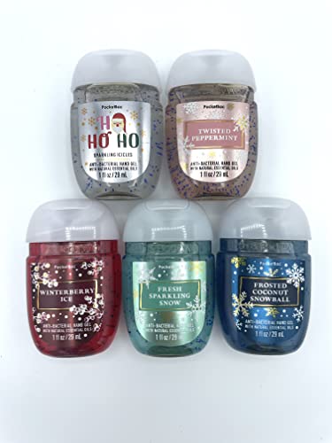 Bath and Body Works Bath & Body Works Pocketbacs Assorted 5-Pack with Holiday Scents (Assorted Holiday Round), 1 Fl Oz (Pack of 5)