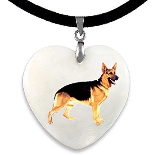 Timest - Pastore Tedesco - Ciondolo a Forma di Cuore, in Madreperla PP0298