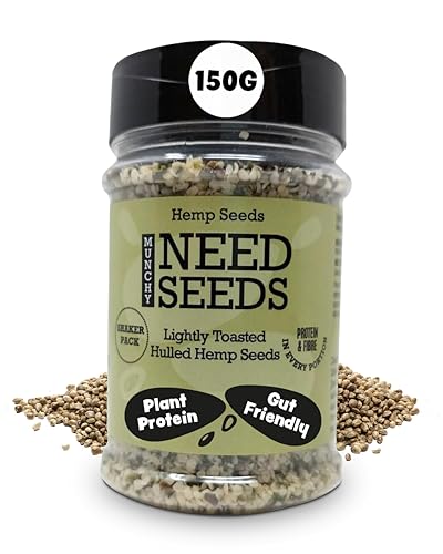 Hemp Seeds 150g Shaker High in Protein Omega-3 & Amino Acids Supports Muscle & Heart Health Vegan & Gluten-Free Great for Smoothies Salads Soups & More Munchy Seeds Need Seeds
