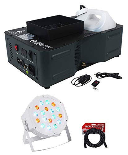 Máquina de humo vertical Fog Fury Jett de American DJ + control remoto inalámbrico + luz par + cable DMX miniatura 1