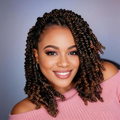 Fulcrum Passion Twist Hair 8 Inch, 8 Packs Passion Twist Crochet Hair for Black Women, Prelooped...