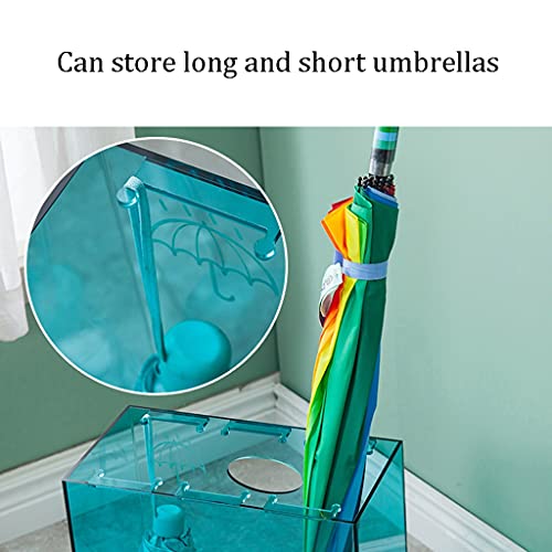 Porte-parapluie design bleu acrylique pour entrée nette