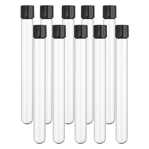Tubes à essai en verre PATIKIL 15ml avec capuchon plastique pour laboratoire et sel 20pcs