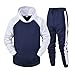BIKETAFUWY Tuta da jogging da uomo e da uomo, in cotone, set completo per la casa, il fitness, il jogging, l'abbigliamento sportivo e la giacca da allenamento, blu navy, S