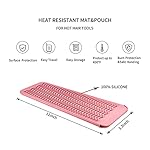 EIOKIT-Silicone-Heat-Resistant-Travel-Mat-Pouch-for-Hair-StraightenerCrimping-IronHair-Curling-IronHair-Curling-WandFlat-IronHair-Waving-Iron-and-Hot-Hair-Styling-Tools-Light-Pink