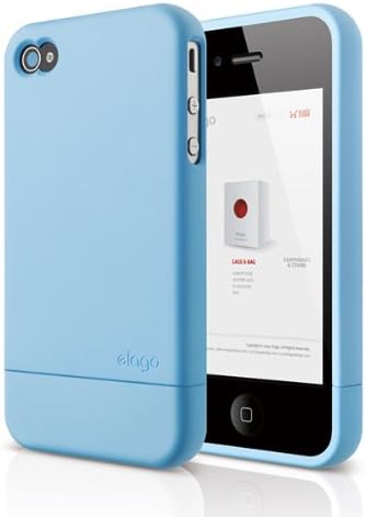 elago S4 Glide Case for Black Version AT&T, Sprint and Verizon iPhone 4/4S(Not for White iPhone) - ECO Pack (Soft Feeling Pastel Blue)