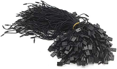 7" 1000 Pcs Black Hang Tag Nylon String Snap Lock Pin Loop Fastener Hook Ties