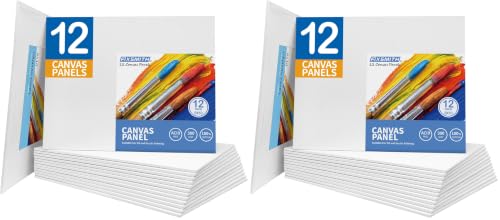 Image of FIXSMITH Canvas Boards for Painting 8x10 Inch, Super Value 24 Pack White Blank Canvas Panels, 100% Cotton Primed, Painting Art Supplies for Professionals, Hobby Painters, Students & Kids