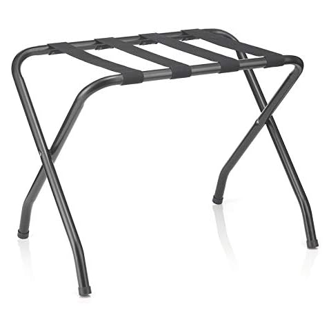 CARO-Möbel Kofferständer Luggage Kofferablage Kofferbock, Metall in schwarz lackiert, klappbar Cover