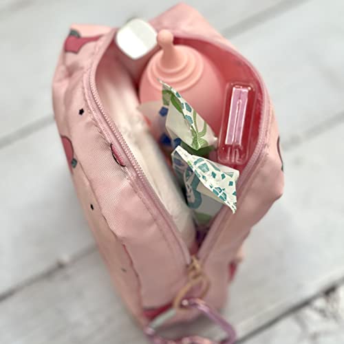 Image of Adorable Pink Peri - Reusable Sanitary Napkin Pads Storage Bag Portable for Women Girls | Made of Nylon + Water Resistance | Zero Waste Period (Lemon)