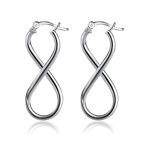 Pori Jewelers Sterling Silver Infinity Hoop Earrings