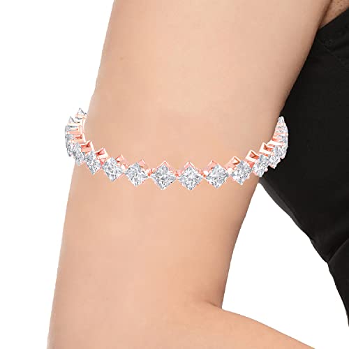 Rose Plated CZ Studed Bajuband (BBR1101016ZWhi)