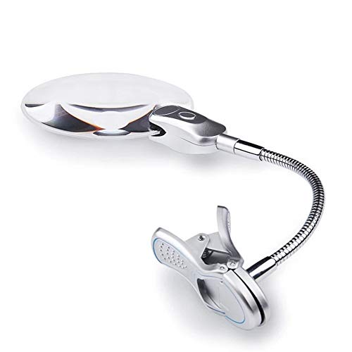 Loupe à pince de bureau loupe d'éclairage pliante lampe de table 2.5X 10X