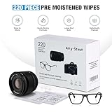 Airy-Stout Lens Wipes for Glasses, 220 Piece Pre Moistened Lens Cleaning Wipes, Individually Wrapped Microfiber Cleaning Cloth, Glasses Cleaner Wipes for Eyeglasses Camera Lens Tablets Phone Screen - Image 3