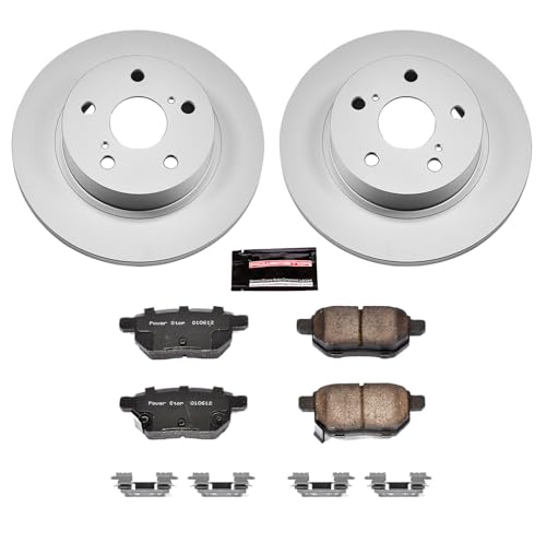 Image of PowerStop Rear Brake Kit for Scion tC 2011-16 - Fully-Coated Disc Rotors with Z17 Ceramic Brake Pads Replacement, CRK6097