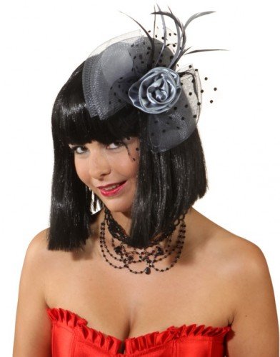 Hut: Mini-Hut »Melissa«, mit Blütenschmuck, grau