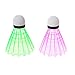 tegongse 4pcs LED Luminous Badminton, Dark Night Colored Plastic Foam Glow in The Dark Shuttlecocks