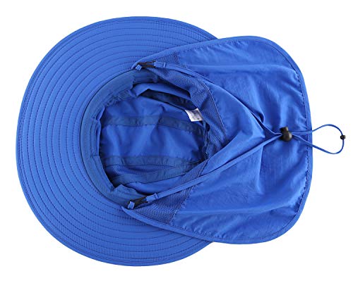 Image of Home Prefer UPF 50+ Mens Wide Brim Fishing Hat with Neck Flap Sun Hat for Men Women Sun Protection Cap