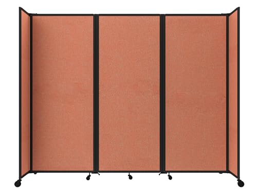 Versare Room Divider 360 Portable Wall Partition | Folding Panels | Large Freestanding Divider | Locking Wheels | Temporary Room Separator