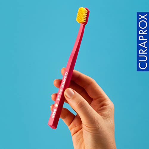 Image of Curaprox CS 5460 Ultra-Soft Toothbrush - Adult Tooth and Gum Care | Super Soft Curen Bristles for Gentle Cleaning | Light Blue, Single Pack