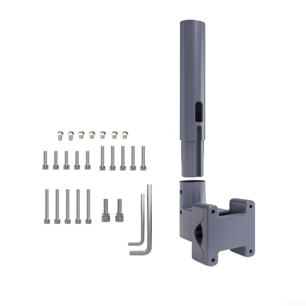 Starlink - Staffa di montaggio per mini camper con adattatore per tubo, morsetto flessibile per palo da 2,3 a 4,5 cm, in metallo grigio