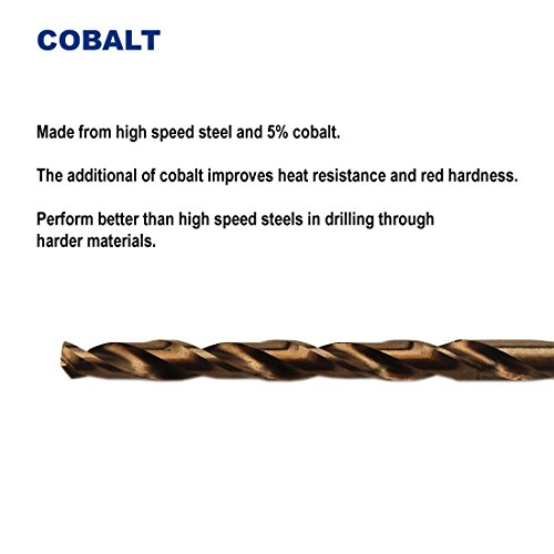 Drill Hulk DHCO25 1/8-Inch Cobalt Steel M35 Jobber Length Twist Drill Bits thumb #3