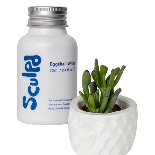 Sculpd, Vernice acrilica di colore bianco guscio d'uovo, base per ceramiche realizzate con argilla autoindurente, per creazioni artigianali impermeabili, pigmento ricco, 50 ml