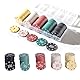 JUGUTA 100 Stück Poker Chips Mit Poker Chips Box, Pokerchips Set, 5 Farbzähler, Pokerchips Mit Nenn Wert, Die Bei Pokerspielen Verwendet Werden