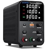 WANPTEK POWER DC Power Supply Variable 30V 10A Bench Power Supply with Output Switch/OCP, Adjustable Lab Power Supply with 4-Digits LED Display/USB Fast Charge Port/Encoder Knob